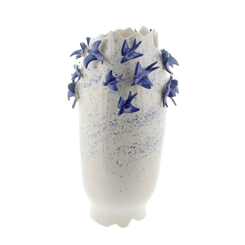 White Ceramic 3D Bird Decorative Vase
