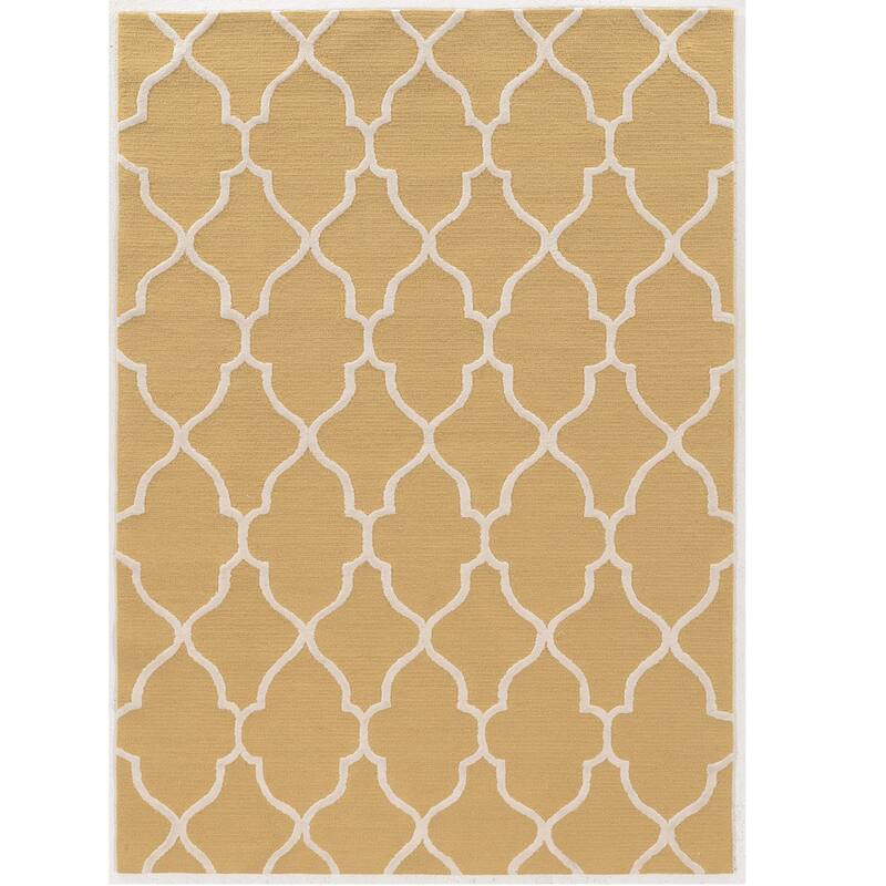 Hand-Tufted Trio Geo Rug Collection - 5' x 7' - Gold