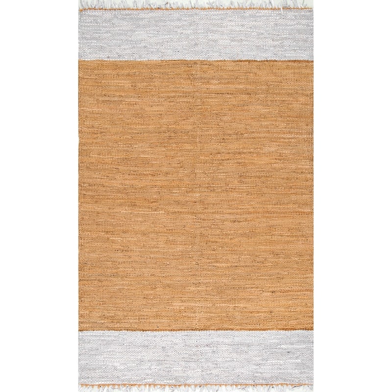 Nuloom Hand-woven Leather/ Cotton Tassel Area Rug