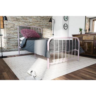 The Novogratz Bellamy Pink Metal Bed