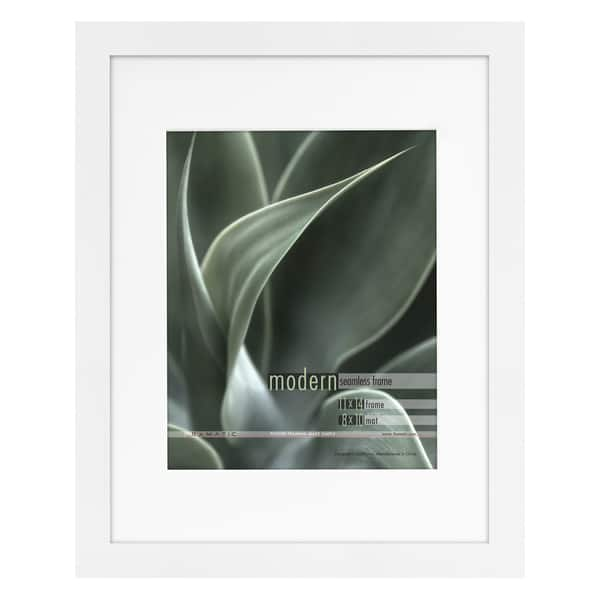 Shop Modern White 11x14 Picture Frame Matted For 8x10 Photo Free