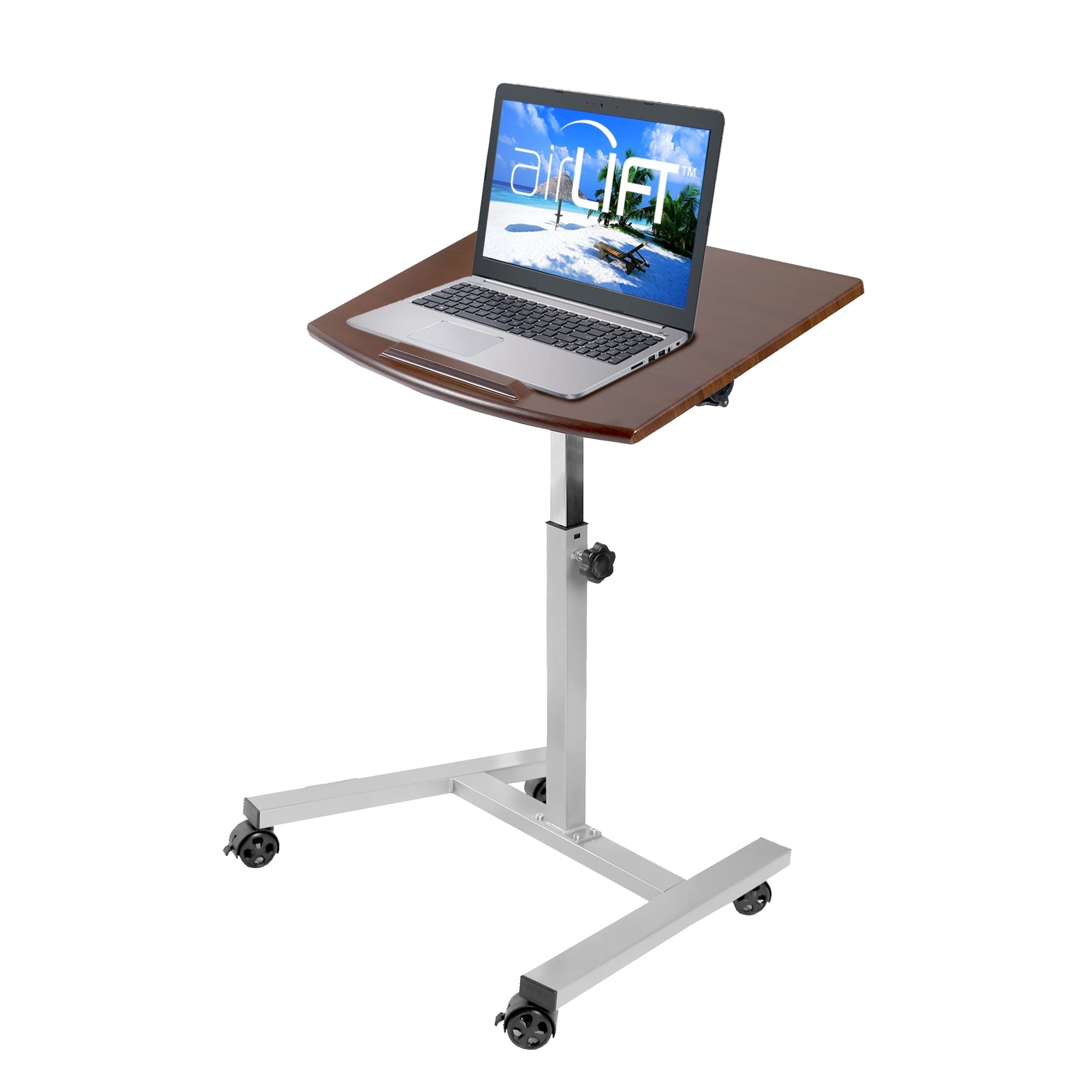 Shop Airlift Tilting Mobile Laptop Computer Desk Cart With Stopper