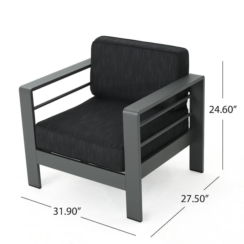 Cape Coral 4-pc. Cushioned Aluminum Chat Set by Christopher Knight Home
