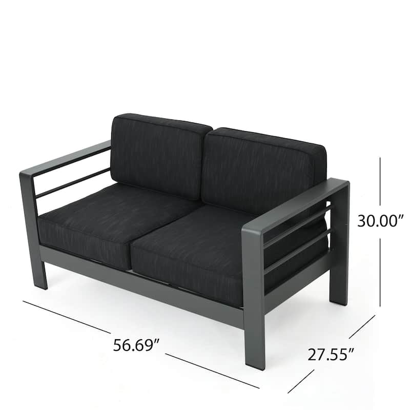 Cape Coral 4-pc. Cushioned Aluminum Chat Set by Christopher Knight Home
