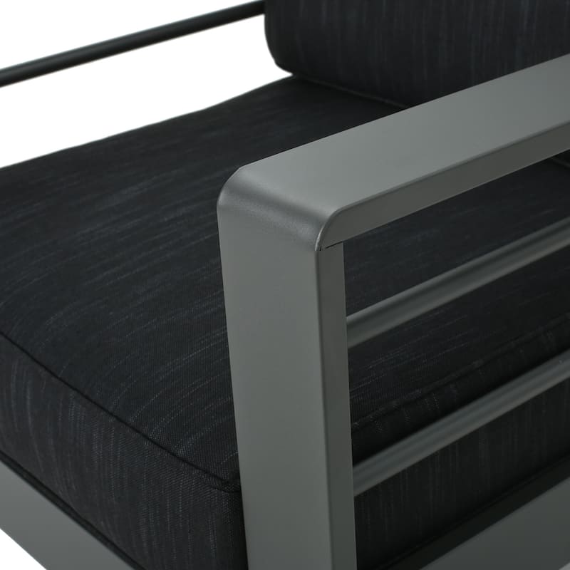 Cape Coral 4-pc. Cushioned Aluminum Chat Set by Christopher Knight Home