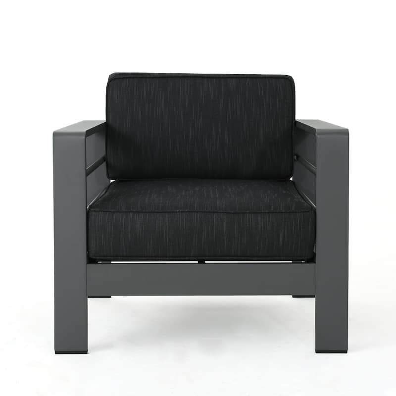 Cape Coral 4-pc. Cushioned Aluminum Chat Set by Christopher Knight Home