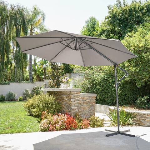 Stanley Outdoor 9.5-foot Steel Canopy Umbrella by Christopher Knight Home, Base Included