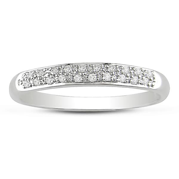 Haylee Jewels 10k White Gold 1/10ct TDW Diamond Textured Band (G H, I2