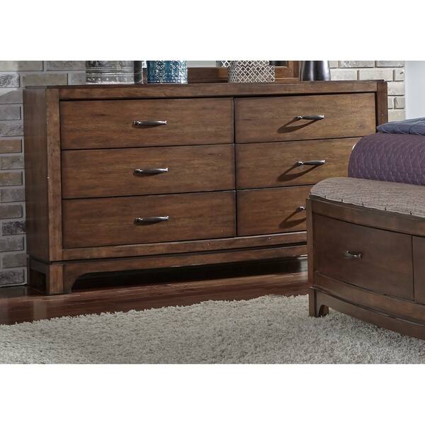 Shop Copper Grove Nikopol Pebble Brown 6 Drawer Dresser On Sale