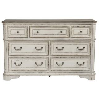 Distressed Dressers Chests For Less Magnolia Manor Antique White 7 Drawer Dresser