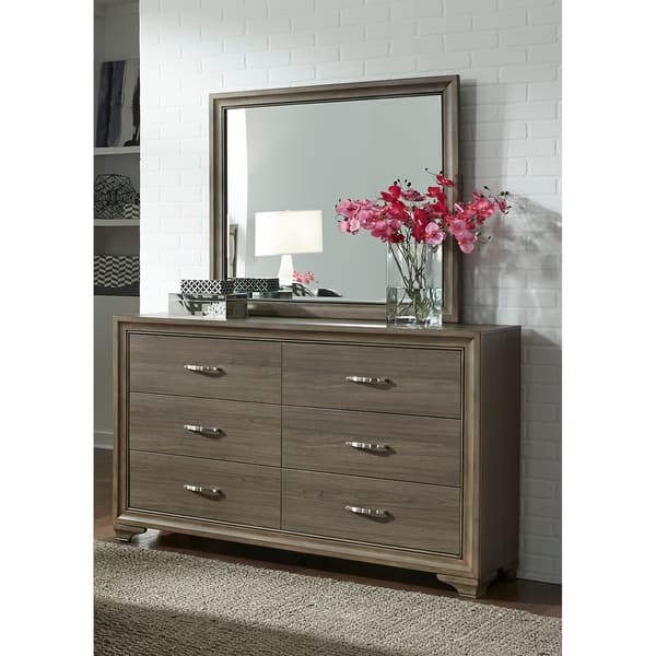 Shop Liberty Gray Wash 6 Drawer Dresser And Mirror Set Overstock