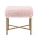 preview thumbnail 4 of 18, Silver Orchid Kelly Pink Faux Fur Square Ottoman Pink
