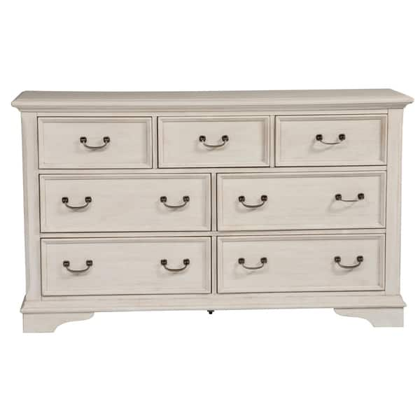 Shop Bayside Antique White And Heavy Wire Brush Finish 7 Drawer