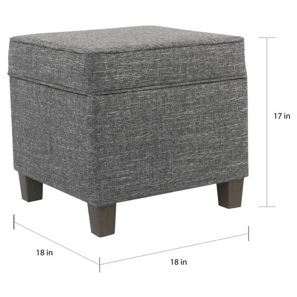 dimension image slide 14 of 15, Carson Carrington Birkerod Square Lift-off Storage Ottoman
