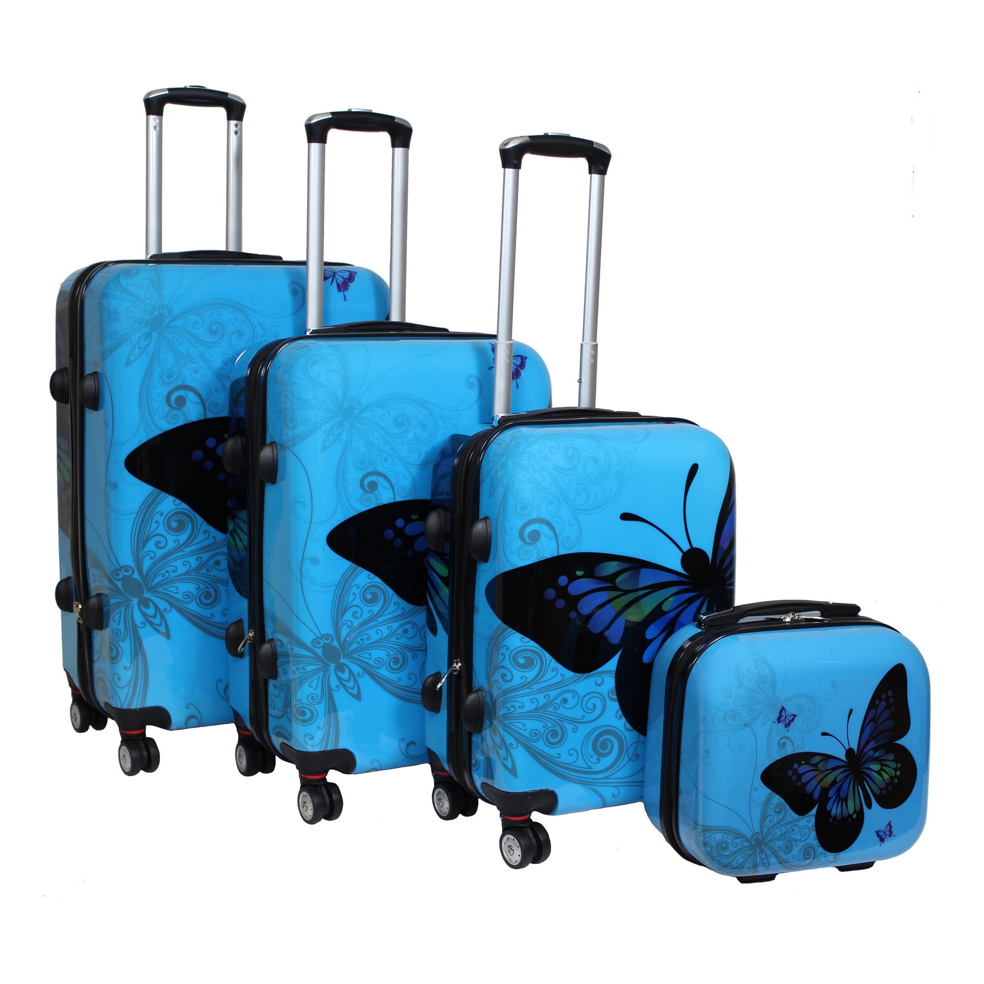 world traveler butterfly luggage