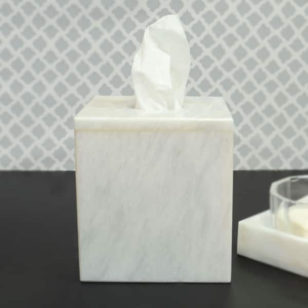 Polished Marble Tissue Box Cover Alabaster White Shower And Polished Marble Tissue Box Cover