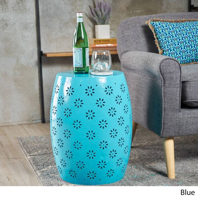Zula Lace Cut Accent Table by Christopher Knight Home - Blue