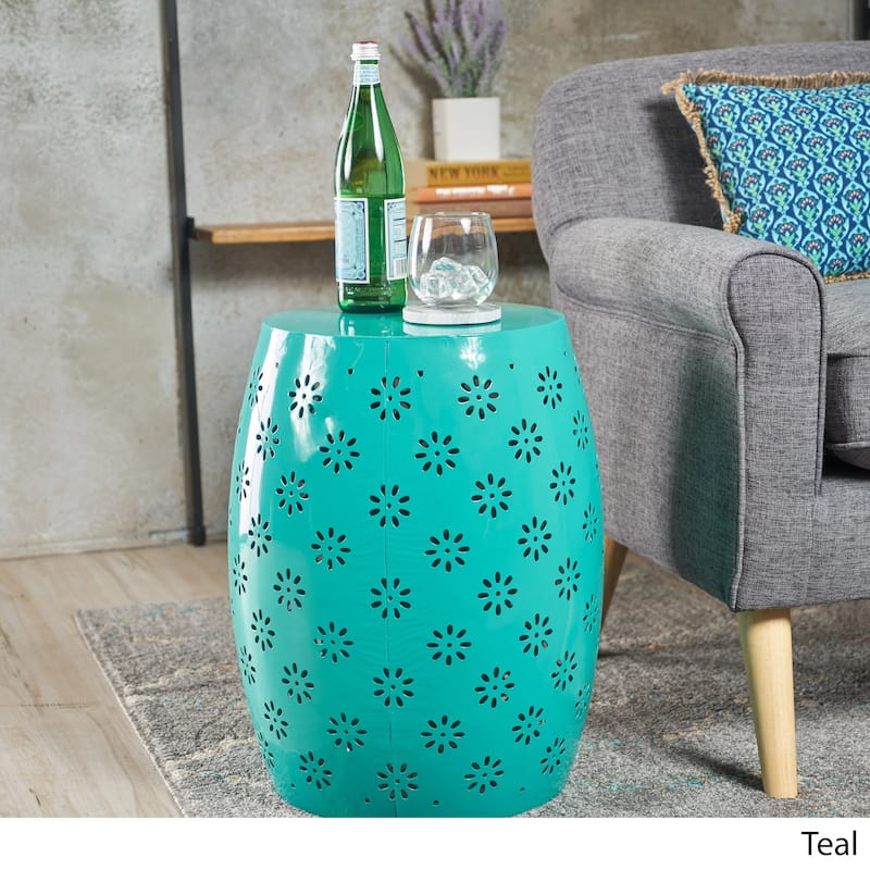 Zula Lace Cut Accent Table by Christopher Knight Home - Teal