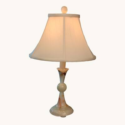 21.75" Tall Onyx Table Lamp "Chandra" with Linen Shade, Chartreuse