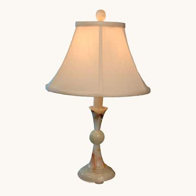 21.75" Tall Onyx Table Lamp "Chandra" with Linen Shade, Chartreuse