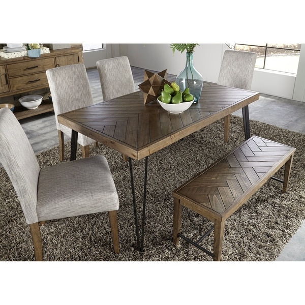 Horizons Rustic Caramel With Sawmark Distressing Dinette Table Horizons Rustic Caramel With Sawmark Distressing Dinette Table Grey Brown