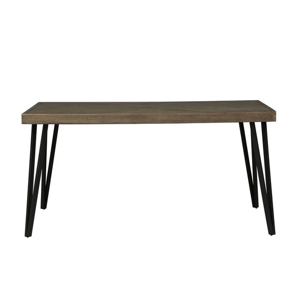 Horizons Rustic Caramel with Sawmark Distressing Dinette Table - Grey