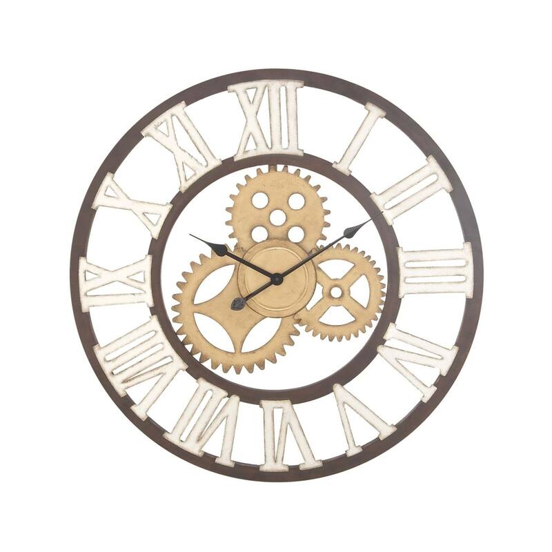 Brown Metal Gear Decorative Wall Clock