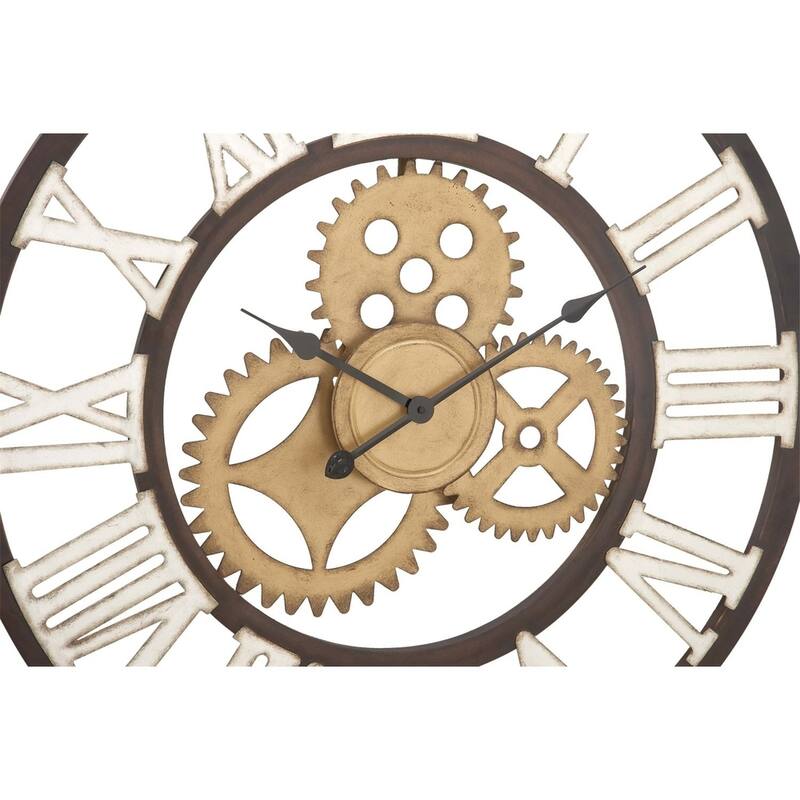Brown Metal Gear Decorative Wall Clock