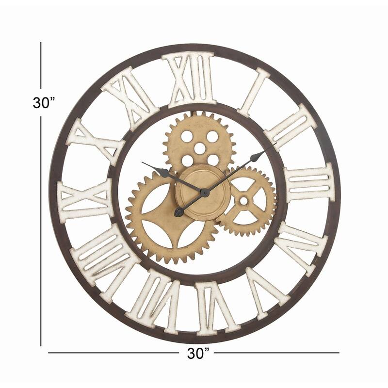 Brown Metal Gear Decorative Wall Clock