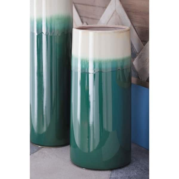 Shop Carson Carrington Christiansfeld Ceramic Green Vase 6 Inches