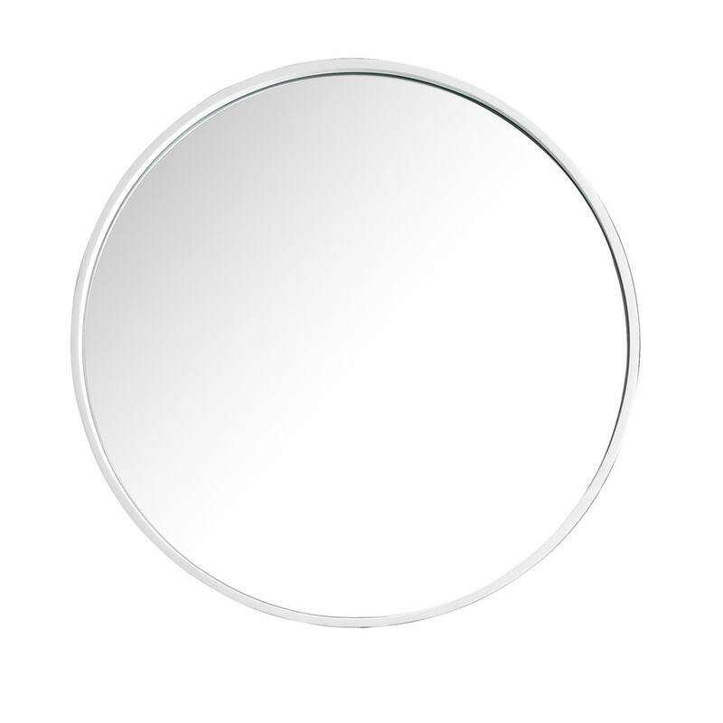 Montreal 28" Round Mirror - Glossy White - A