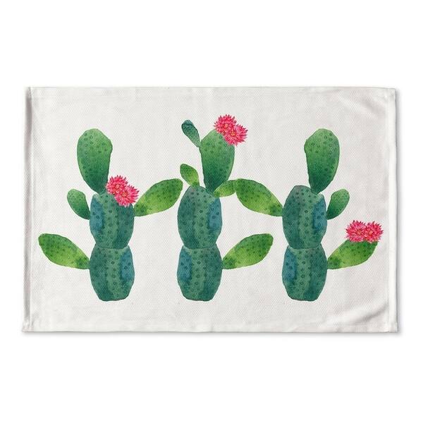 Kavka Designs Green Three Cactus Flat Weave Bath mat (2' x 3 ...