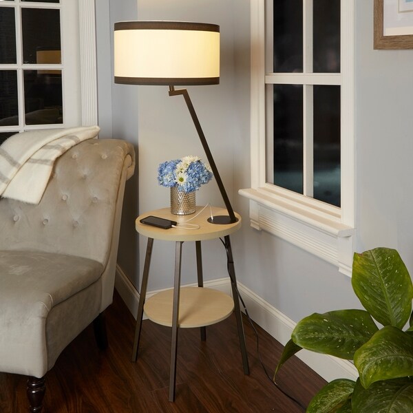 side table with lamp and usb port