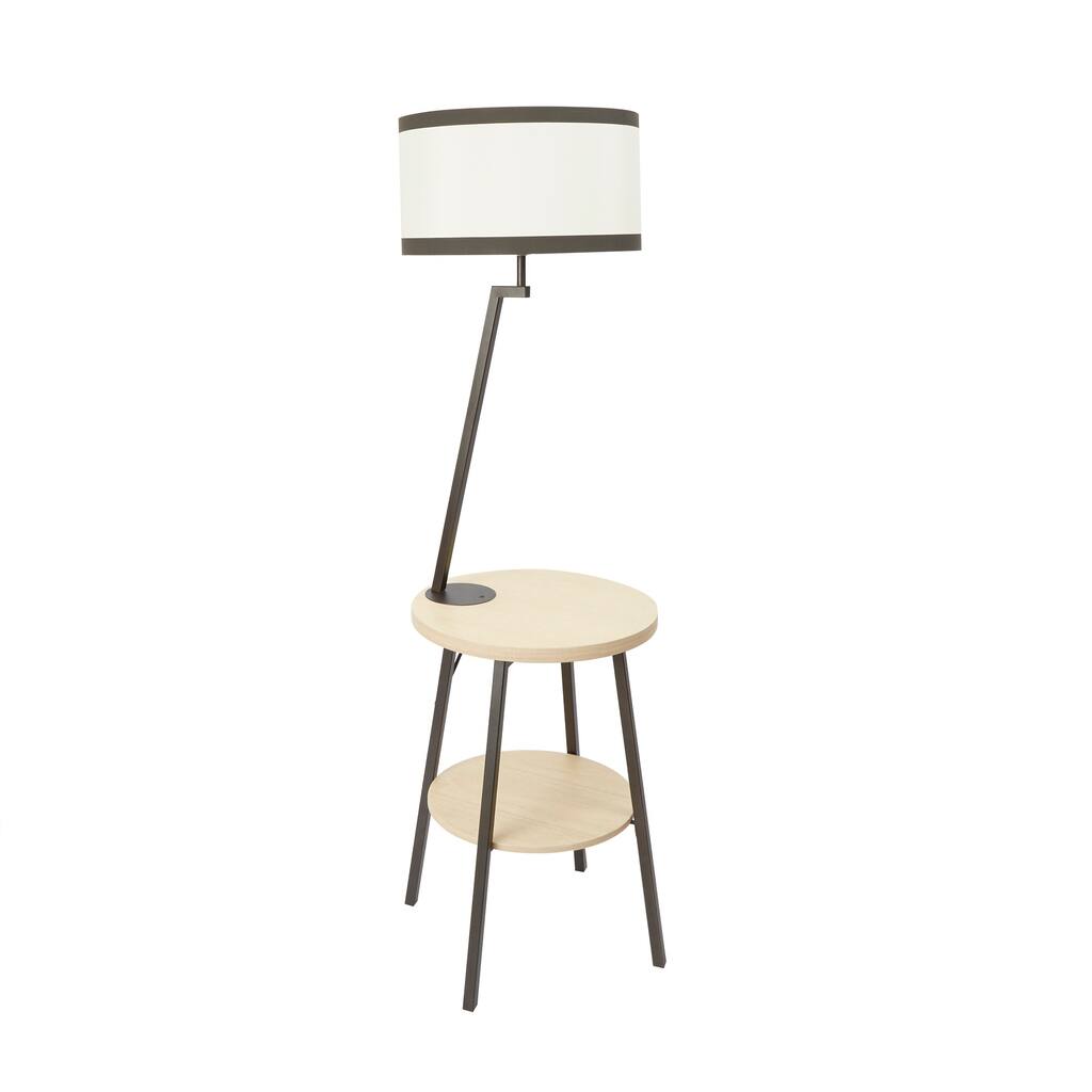 Aiden Side Table Floor Lamp with USB Port
