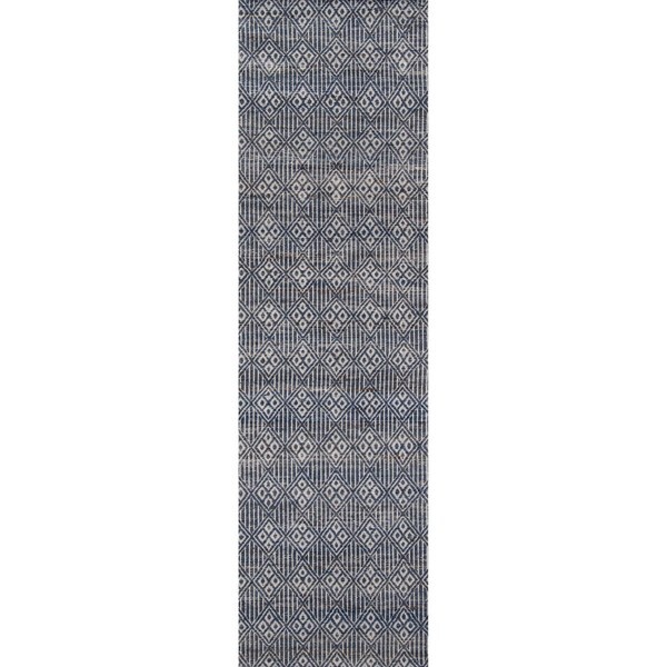 Momeni Bengal Blue Jute Flatweave Area Runner Rug - 2'3" x 8' Runner