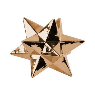 Elegant Large 12 Point Stellated Icosahedron Sculpture - Copper
