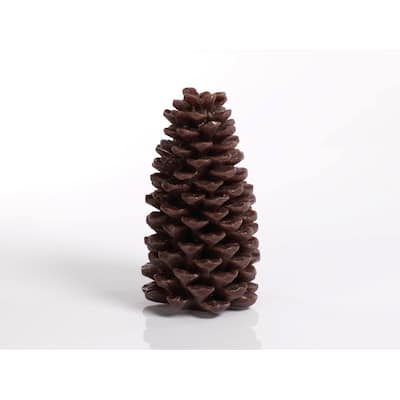 Large Candle, Pine Cone Shaped, Brown (Set of 2)