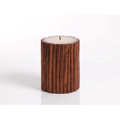 Zodax 5" Cinnamon Stick Scented Pillar Candle, Case of 3