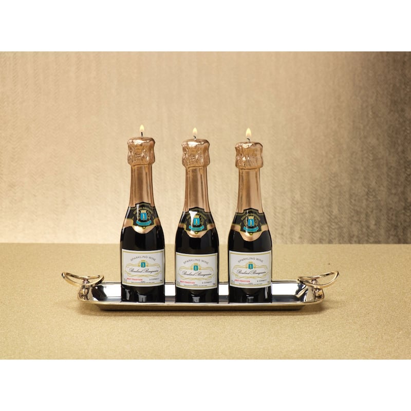7.75" Tall Decorative Candle, Champagne Bottle Design (Set of 6)