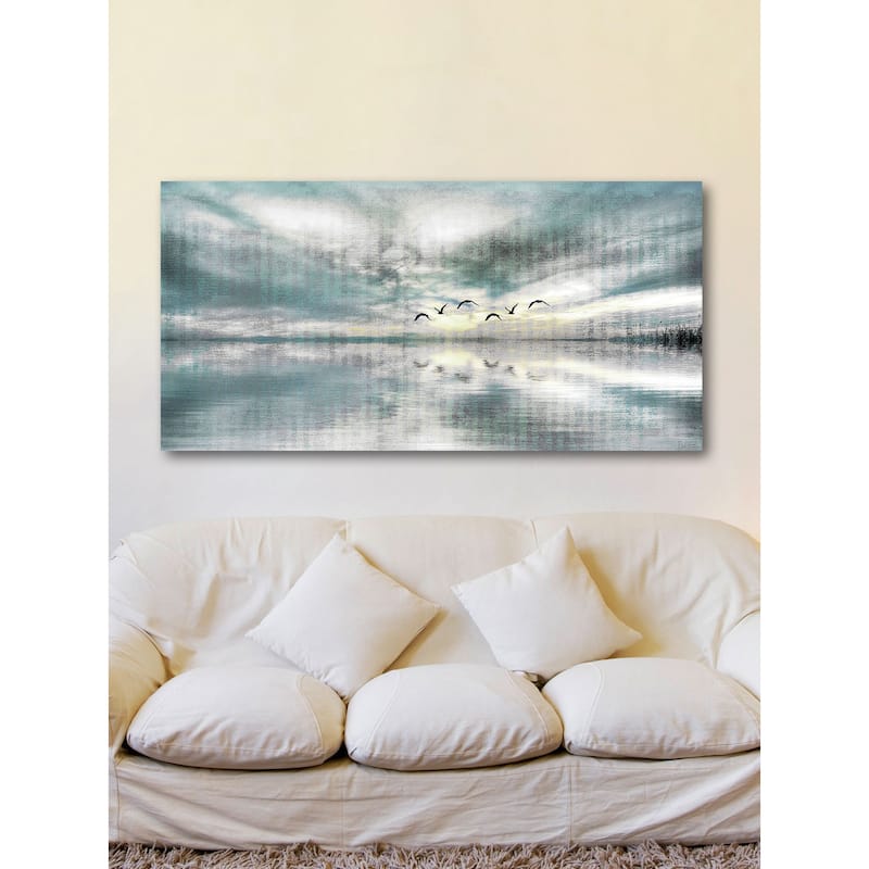 'Birds Skylight' Painting Print on Wrapped Canvas - Multi-Color