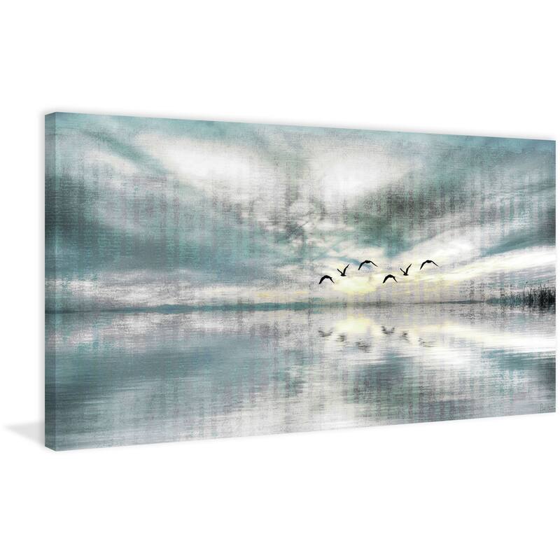 'Birds Skylight' Painting Print on Wrapped Canvas - Multi-Color