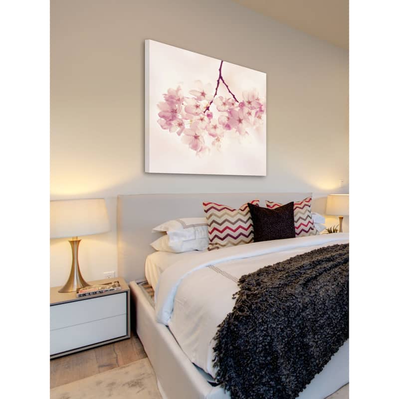 'Cherry Blossoms' Painting Print on Wrapped Canvas - Multi-Color