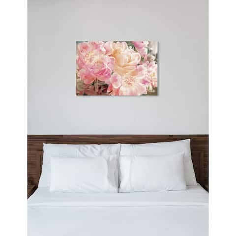 Oliver Gal 'Peonies Know' Floral and Botanical Wall Art Canvas Print - Pink, Orange
