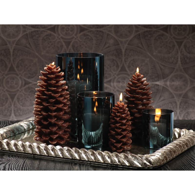 Medium Candle, Pine Cone Shaped, Brown (Set of 4)