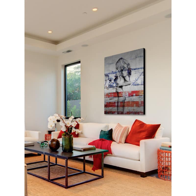 'Behind the Stripes' Painting Print on Brushed Aluminum (USA)