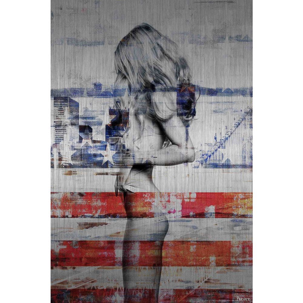 'Behind the Stripes' Painting Print on Brushed Aluminum (USA)