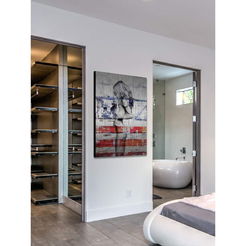 'Behind the Stripes' Painting Print on Brushed Aluminum (USA)