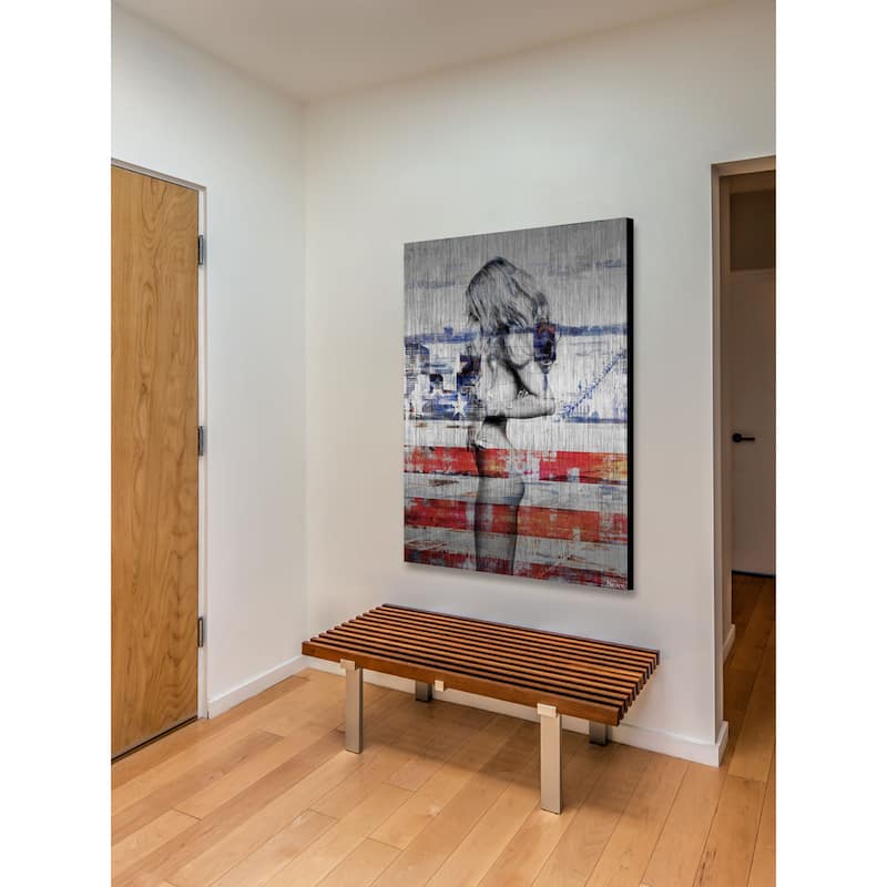 'Behind the Stripes' Painting Print on Brushed Aluminum (USA)