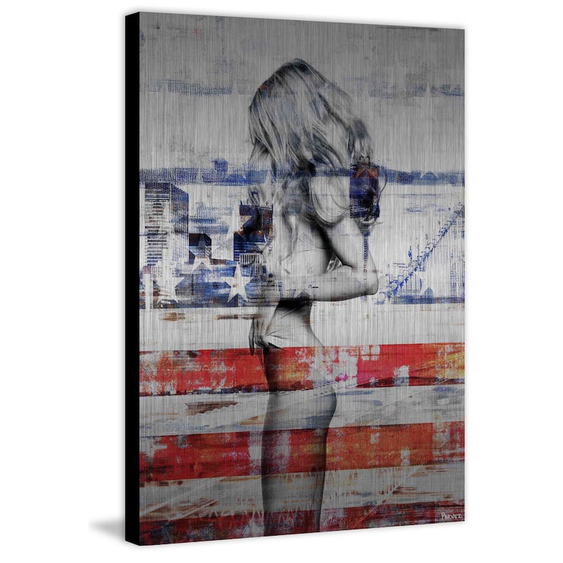 'Behind the Stripes' Painting Print on Brushed Aluminum (USA)