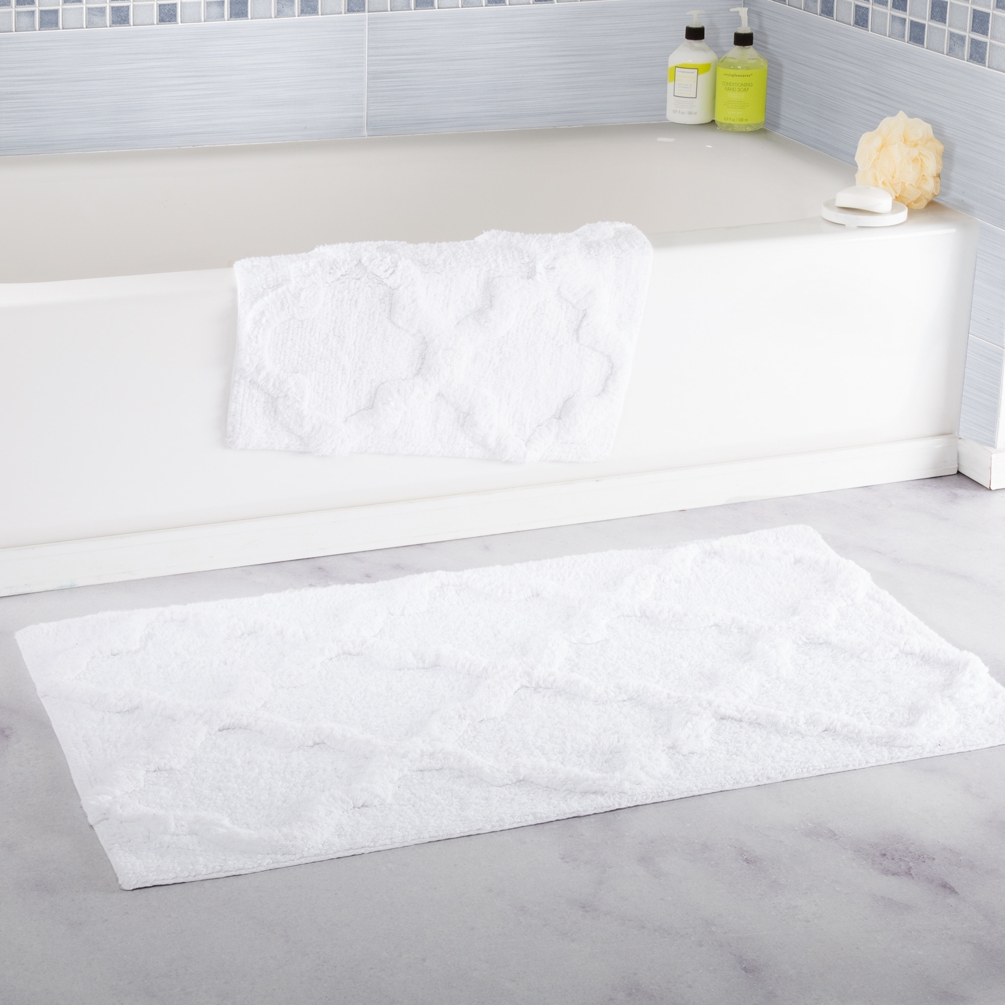 Lavish Home 100% Cotton Reversible Bath-Rug Set (2-Piece): Green